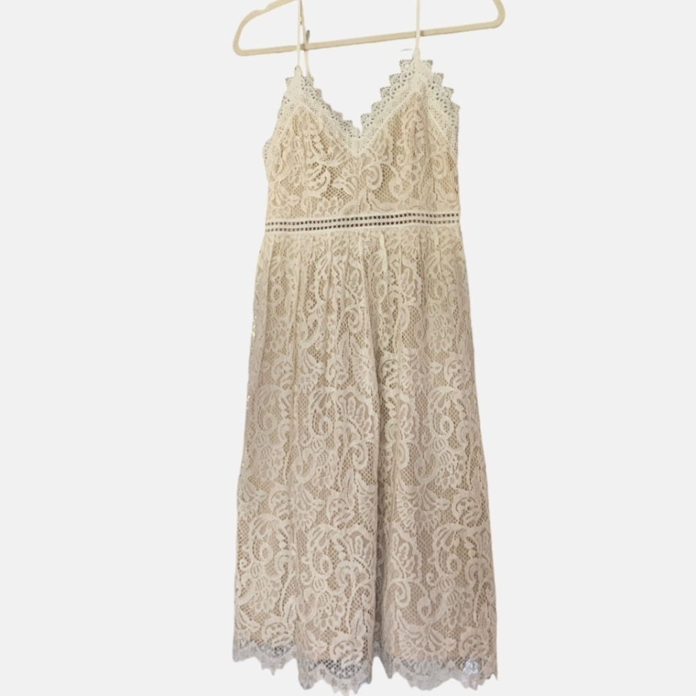 Womens Altard State nude lace midi dress , sleeveless, sz Small, formal, casual